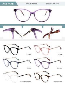 Plastic acetate frame for women with spring hinges 13462-DA
