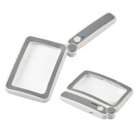 Лупа с универсальной подсветкой, увеличительное стекло с ручкой 12075-12LC, размер: 120*75 мм, увеличение: 3,5Х