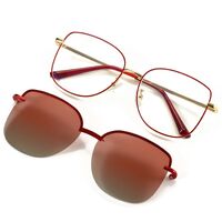 Metal Blue Ray Cut protection frame + magnet sunshade clip-on 7004-GT