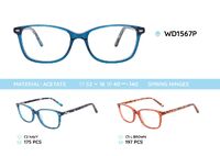 Plastic acetate eyeglasses frame for women with spring hinges WD1567P