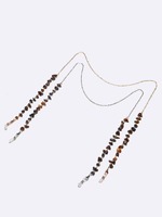 Набор из двух золотых и серебряных цепочек для очков с натуральными розовыми кристаллами GM128