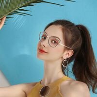 Combined frame (metal + TR90) or glasses with blue light protection, with spring hinges FA87066