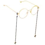 Металлическая нескользящая цепочка черного цвета, с листом, для очков и масок GL669