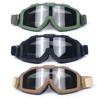 Safety shockproof tactical goggles +3 caps 军迷套装-圆红-2