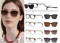 Plastic TR90+CP eyeglasses frame with blue ray cut protection, with spring hinges + sun protection polarized clip-on Leke LK8844