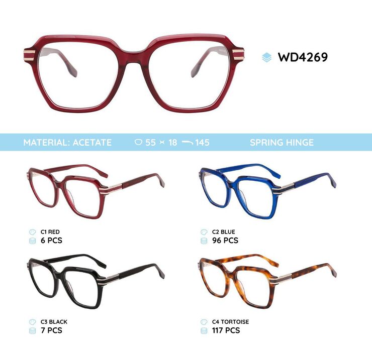 Plastic acetate eyeglasses frame for women WD4269