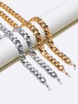 Set of two thick aluminum gold and silver glasses chain GM079