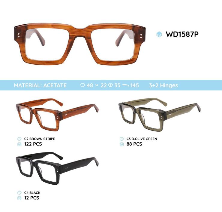 Plastic acetate eyeglasses frame WD1587P