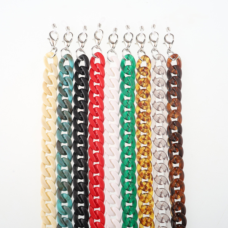 Акриловая нескользящая цепочка, толстая вогнутая, для очков и масок GL288-1