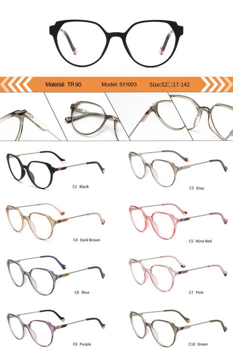 Plastic TR90 frame for women with spring hinges SY1003-DA