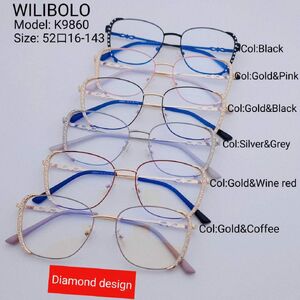 Metal ultrathin women's frames with rhinstones Wilibolo K9860