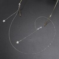 Металлическая нескользящая цепочка, с подвеской звезда со стразами, для очков и масок GL407