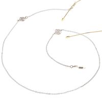 Silver-colored metal non-slip chain, with rose flower, for glasses and masks GL062
