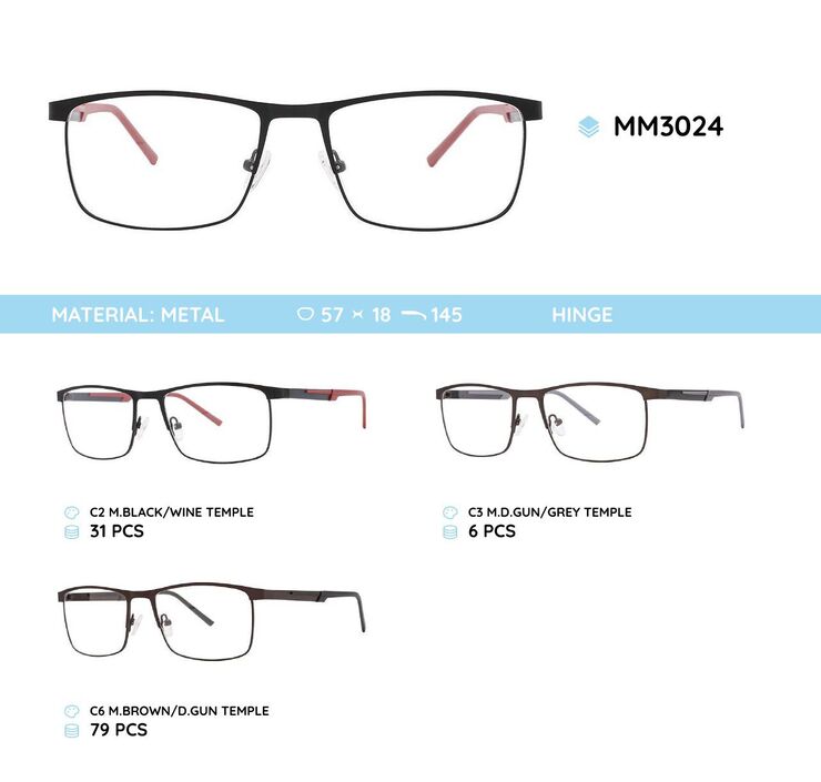 Metal men's frame for glasses MM3024