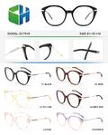 Plastic acetate frame for women with spring hinges CH7918-DA