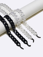 Set of two glasses chain with black and white rhinestones GM077