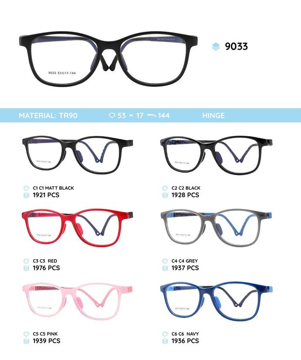 TR90 plastic eyeglasses frame for kids 9033
