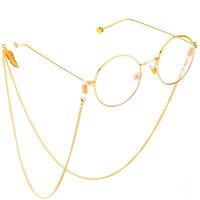 Metal non-slip chain, with pendant leaf, for glasses and masks GL348