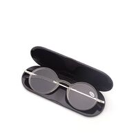 Plastic reading pince-nez glasses TR90 with case 6013-铁盒, diopters from +0,00 to +4.00, RMC=62-64