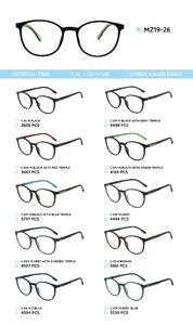 TR-90 plastic frames for glasses, with spring hinges MZ19-26