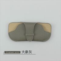 Genuine leather glasses case with microfiber lining ZY015