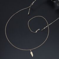 Metal non-slip chain, with pendant leaf, for glasses and masks GL348