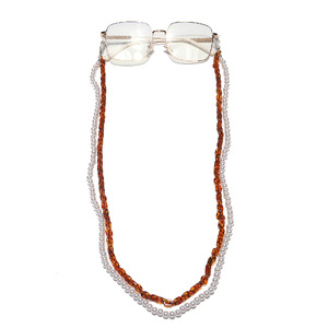 Metal and acrylic eyeglasses double chain GL1158