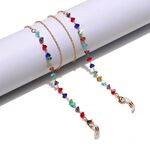 Металлическая нескользящая цепочка золотого цвета, с цветными кристаллами, для очков и масок GL1298