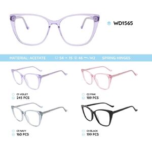 Plastic acetate eyeglasses frame for women with spring hinges WD1565