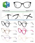 Plastic acetate frame for women with spring hinges CH7904-DA