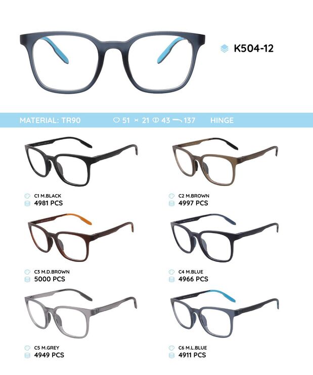 TR90 plastic eyeglasses frame K504-12