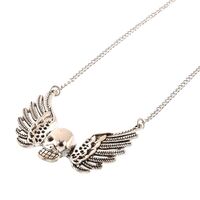 Металлическая нескользящая цепочка серебряного цвета, с панк-черепом ангела, для очков и масок GL067