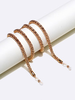 Metal cuboid thick glasses chain GL898 gold