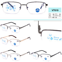 Eyeglasses for men on metal frames Blue Block Light Vizzini V7019 dioptries +0.75 to +4,00 (step 0,25); -1,00 to-3.00/ -8,00