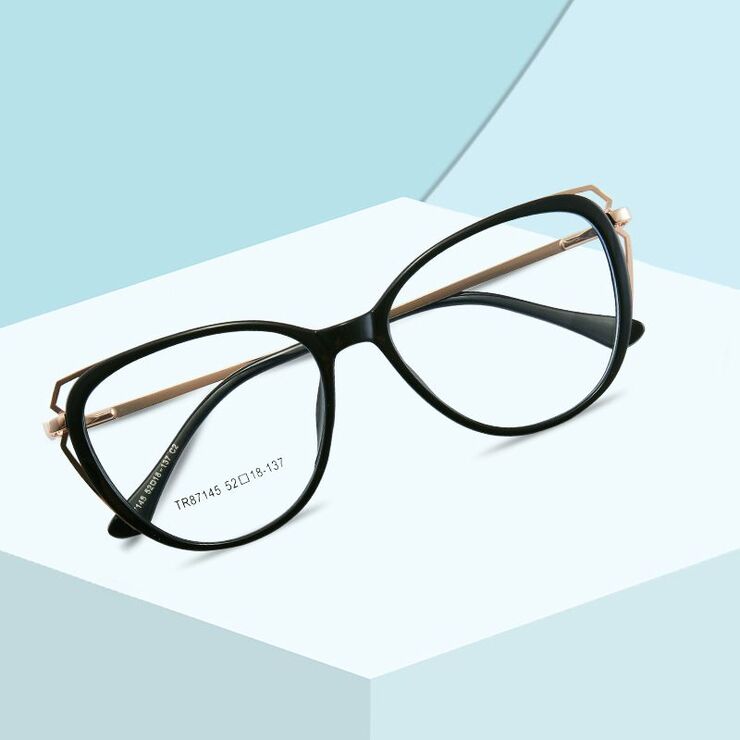 Combined frame (metal + TR90) or glasses with blue light protection, with spring hinges FA87145