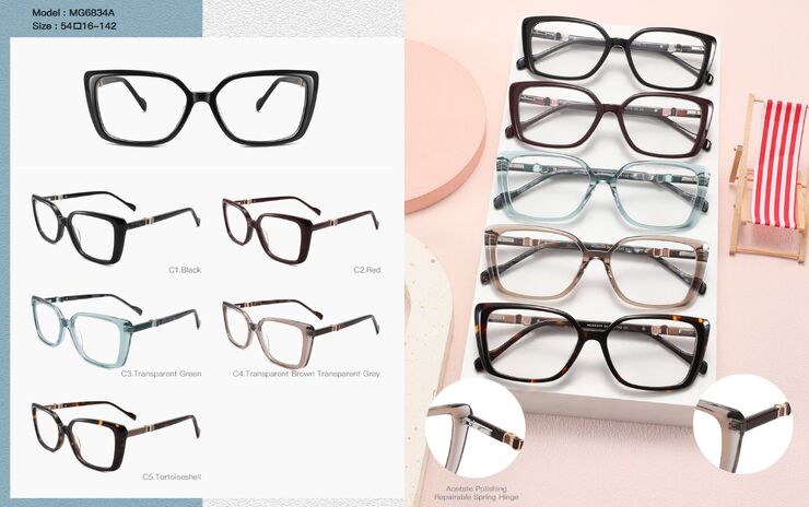 Plastic acetate frame for women, with spring hinges Big City MG6834A
