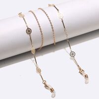 Металлическая нескользящая цепочка золотого цвета, с полыми кружками, для очков и масок GL1472