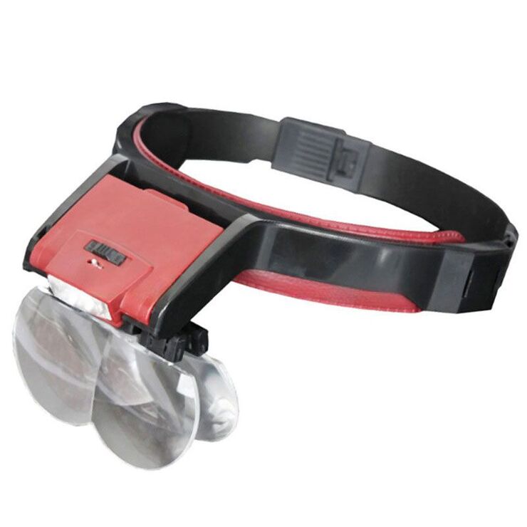 Binocular magnifier with backlight, magnifying glass with head mount 81001-B-XX, magnification: 1,7Х, 2Х, 2,5Х, 4,5Х