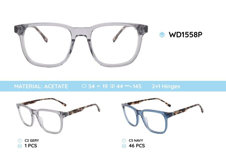 Plastic acetate eyeglasses frame for men WD1558P