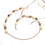 Металлическая цепочка для очков ракушки, золотисто-бежевые GL1081