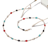 Fashion glasses chain with pearls and hollow rings GL1216