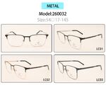 Metal eyeglasses frame for men with spring hinges 260032 (item in stock)