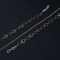 Металлическая нескользящая цепочка золотого цвета, с сердцами, для очков и масок GL886