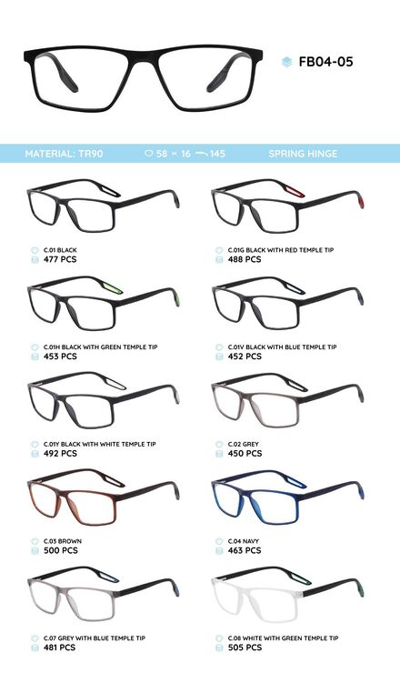 TR90 plastic eyeglasses frame FB04-05