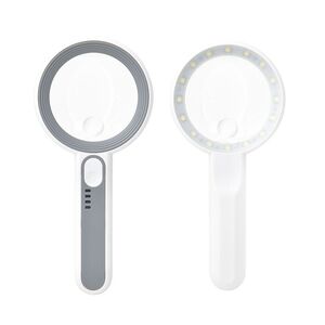 Magnifier with universal backlight, magnifying glass with handle 6516C-XX, diameter 65 mm, magnification: 6Х, 12Х