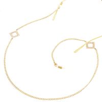 Gold-colored metal non-slip chain, with pendant square, for glasses and masks GL239