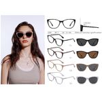 Plastic TR90+CP eyeglasses frame with blue ray cut protection, with spring hinges + sun protection polarized clip-on Leke LK8817