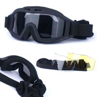 Safety shockproof tactical fog-proof with sponge goggles, set with 3 and 5 lens, 蝗虫大集合-DX