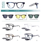 Plastic acetate frame + polarized clip-on Big City M1108S