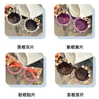 Plastic PC cat-eye sunglasses with rhinestones 